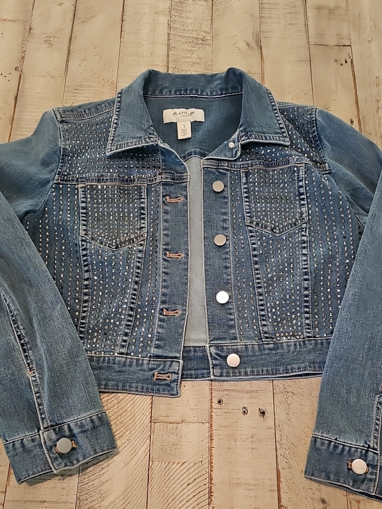Chico's Jackets & Blazers - Chico's Platinum Blue Studded Denim Jacket